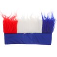 thumbnail image 1 of FELTECHELECTR Peluca azul, blanca y roja para aficionados franceses, peluca patriótica para partidos de fútbol y eventos deportivos, tocado novedoso para Europa., 1 of 4