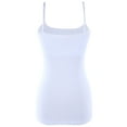 thumbnail image 3 of Ola Mari Junior Size BUILT-IN Shelf Bra Adjustable Spaghetti Strap Solid Camisole Tank Top, White, Medium, 3 of 4