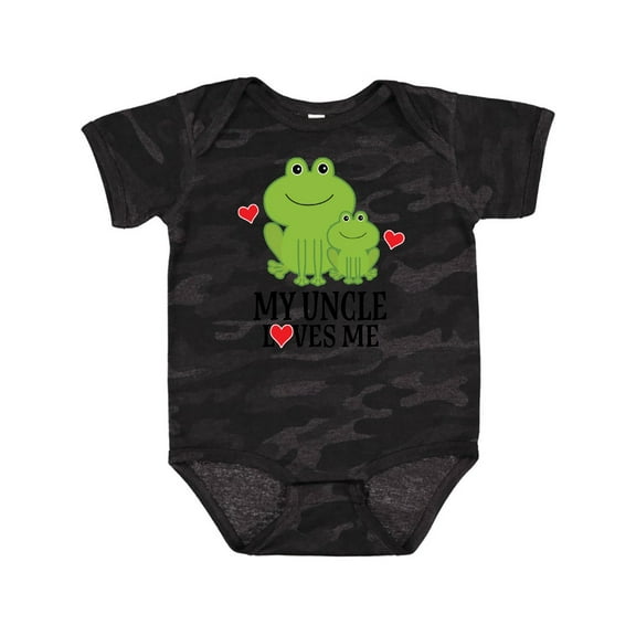 Inktastic My Uncle Loves Me Frog Boys or Girls Baby Bodysuit