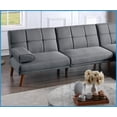 thumbnail image 6 of Modern Blue Grey Linen-Like Polyfiber Tufted Convertible Sofa Bed - 71" Living Room Couch with Solid Wood Legs, 6 of 14