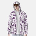 thumbnail image 3 of Picia Violets Flowers Women's Men's UPF 50+ Sun Protection Hoodie Shirt Long Sleeve SPF Fishing Outdoor UV Hiking Lightweight Shirts-X-Large, 3 of 9