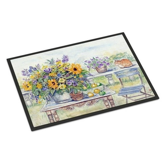 Patio Bouquet of Flowers Indoor or Outdoor Mat, 18 x 27 in.