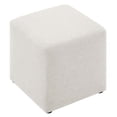 thumbnail image 4 of Callum 17" Square Woven Heathered Fabric Ottoman in Heathered Weave Ivory, 4 of 9