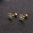 thumbnail image 3 of 18G Cute Daisy Flower Stud Cartilage Earrings for Women Girls 14K Gold Plated Stainless Steel Enameled Dainty Screw Back Studs Sleeper Tragus Post Hypoallergenic Piercing Body Jewelry, 3 of 9