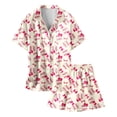 thumbnail image 3 of WOYY Sleepwear Set for Girls Baseball Shirt Short Sleeved Top Shorts Loungewear, Sizes 10-11, 3 of 3