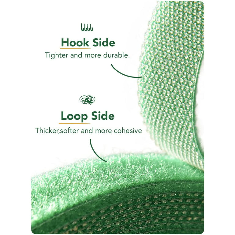 OwnGrown Garden Ties 11yd Green Plant Ties Hook and Loop Tape for Indoor and Outdoor, Size: Large