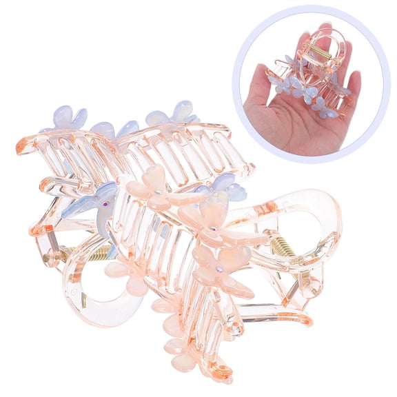 LOLIPPYY 2Pcs PVC Butterfly Hair Claw Clips Non Slip Jaw Clips for Long Hair Styling Accessories