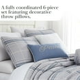 thumbnail image 6 of Southshore Fine LinensOversized 6-Piece Quilt Queen Bedding Set lightweight fabric soft with one quilt bedspread, two matching shams and three throw pillows Vilano Plaid Grey, Full / Queen, 6 of 8