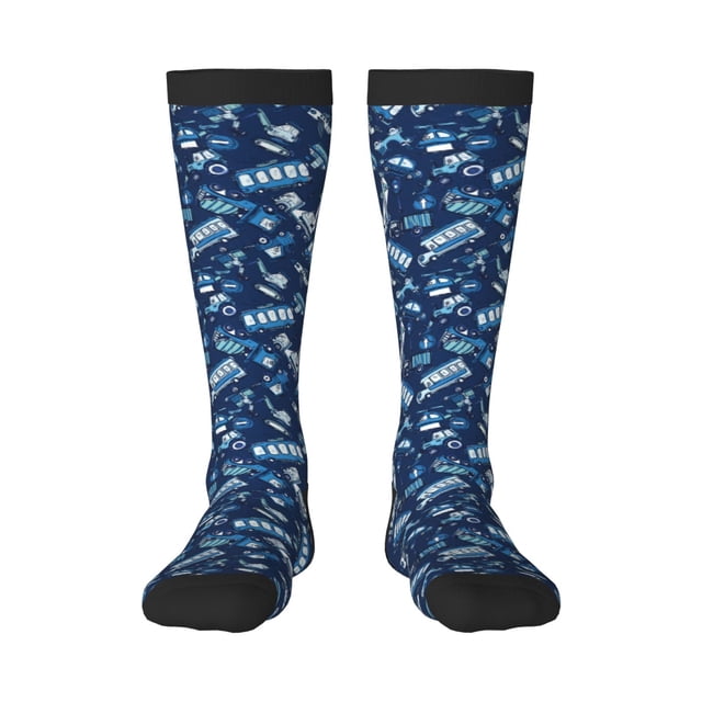 Balery Blue Bus Calcetines novedosos Calcetines deportivos Calcetines hasta la rodilla Calcetines de algodón Calcetines originales y geniales
