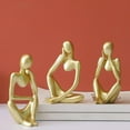 thumbnail image 4 of GUOOL Abstract Sculpture Handmade Resin Thinking Man Home r rative Figure Hand Gold Right, 4 of 9