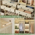 thumbnail image 7 of Homieasy 4.6ft Free Standing Closet Organizer with Drawers & Shelves, Heavy Duty 1200lb Capacity Wardrobe System for Small Walk-in Closets,White Oak, 7 of 7