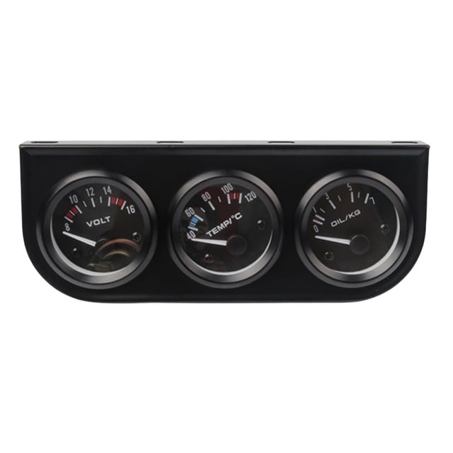 Kit de manómetro triple Manómetro de presión de aceite de 12 V Manómetro de temperatura del agua sensible 3 en 1