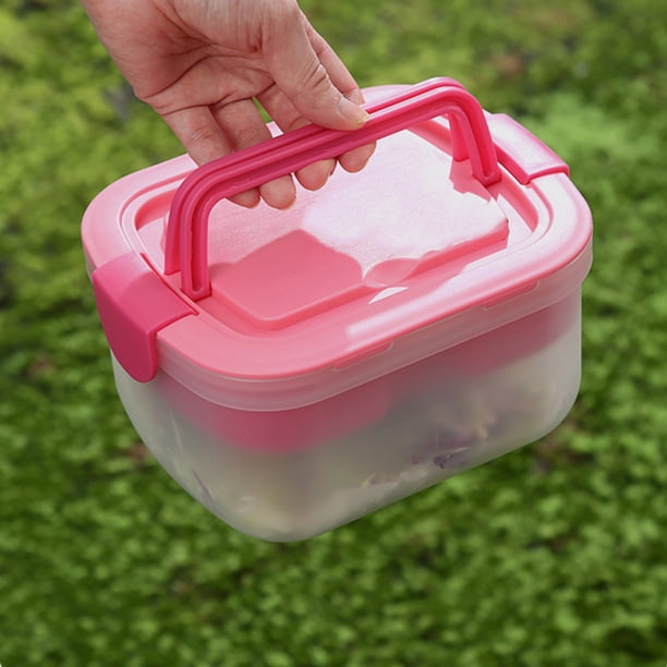 Lonchera portátil de gran capacidad de doble capa con 4 compartimentos, caja de condimentos a prueba de fugas, bandeja extraíble, lonchera de plástico