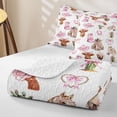 thumbnail image 4 of jejeloiu Pink Bow Cowgirl Western Bed Spread Queen Kids,Cute Western Print Queen Coverlet Set,3pcs, 4 of 7