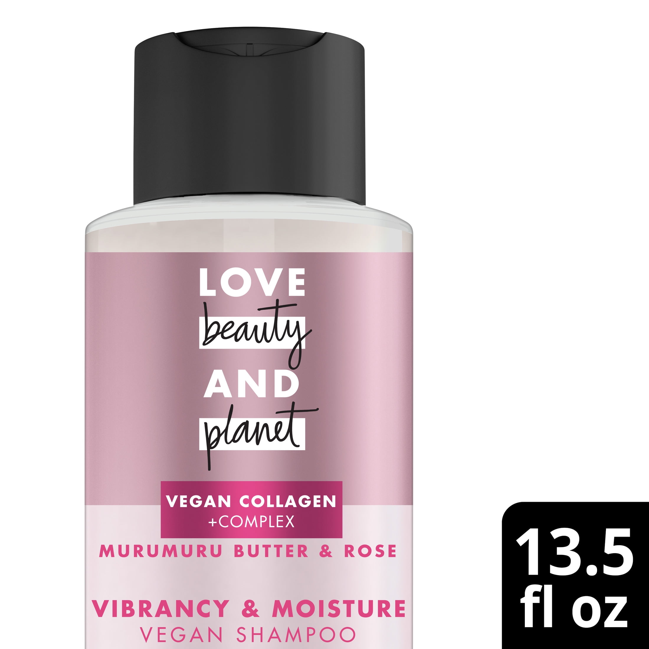 Love Beauty and Planet Vegan Collagen Moisture Shampoo for Women Murumuru Butter & Rose, 13.5 oz