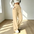 thumbnail image 7 of Women Petite Sweatpants Pull On Baggy No Drawstring Fleece Sweatpant Elastic Waist Casual Wide Leg Jogging Pants with Side Pockets, 7 of 7