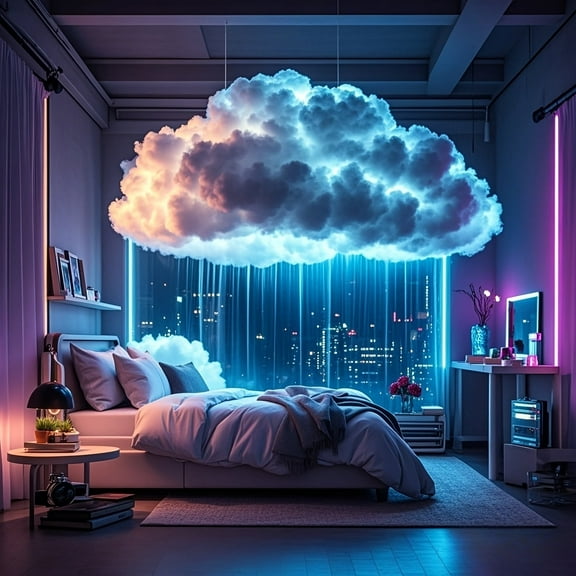 3D Thundercloud LED Atmosphere Light – Color-Changing USB-Powered Cloud Lamp with Dynamic Lighting for Gaming Rooms, Parties & Clubs – Interactive Night Light, Weather-Themed Decor