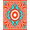 Orange, Pattern 3, variant on ODIKA 8'x10' Machine Washable Non-Slip Area Rug, Wave Inspired Nautical Medallion Reversible Straw High Traffic Rug, Green, 716895