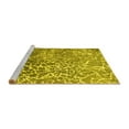 thumbnail image 2 of Ahgly Company Machine Washable Indoor Square Abstract Yellow Contemporary Area Rugs, 4' Square, 2 of 4