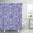thumbnail image 1 of ABPHQTO Cortina de ducha de azulejos adornados con motivos ornamentales orientales florales y geométricos con cordones 152x180 cm ABPHQTO PKNMT60x72Shower-5419, 1 of 2