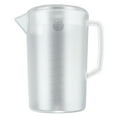 thumbnail image 1 of Jarra de agua de plástico PC resistente a altas temperaturas, esmerilada, para mezclar bebidas, jarra de agua con báscula y tapa para limonada, bebida, té helado, transparente, 5000 ml, 1 of 14
