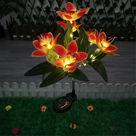 

Mikease Garden Light Solar Lily//Orchid Lamp Outdoor Garden Patio Lamp ABS for Indoor Or Outdoor Decoration Beautiful Suitable for Outdoor People