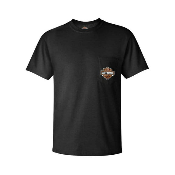 Harley-Davidson Mens Bar & Shield Logo Chest Pocket Short Sleeve Tee, Black (XL), Harley Davidson