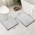 thumbnail image 2 of ComfiTime 2 Piece Bathroom Rugs Set – Thick Memory Foam, Non-Slip Bath Mat, Soft Plush Velvet Top, Ultra Absorbent, Small, Large & Long Rugs for Bathroom Floor, Soft Gray, 17*24 & Contour Rug, 2 of 11