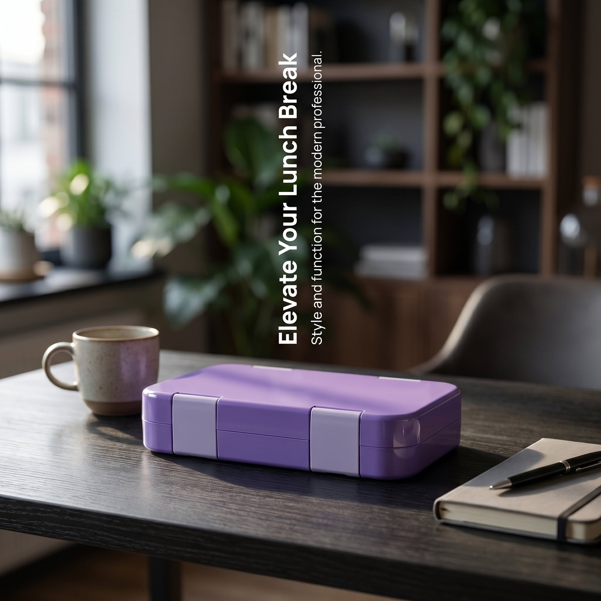 Unique Bargains PP Material Heat Resistant Meal Lunch Bento Box Purple