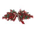 thumbnail image 1 of Guirlande de Noël Linteau Branches de Pin Artificielles avec Nœud à Carreaux Bonne Année Déco Maison Simulation Linteau de Fruits Rouges, 1 of 10
