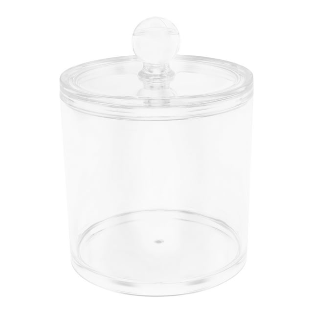 GOOHOCHY Recipiente para hisopos de algodón, recipiente redondo para guardar hisopos de algodón para baño