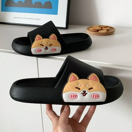 

CoCopeanut Anime Cartoon Cute Shiba Inu Pattern Women s Slippers Thick Sole Non-Slip Comfort Sandals Indoor Bathroom Couple Slippers 2022