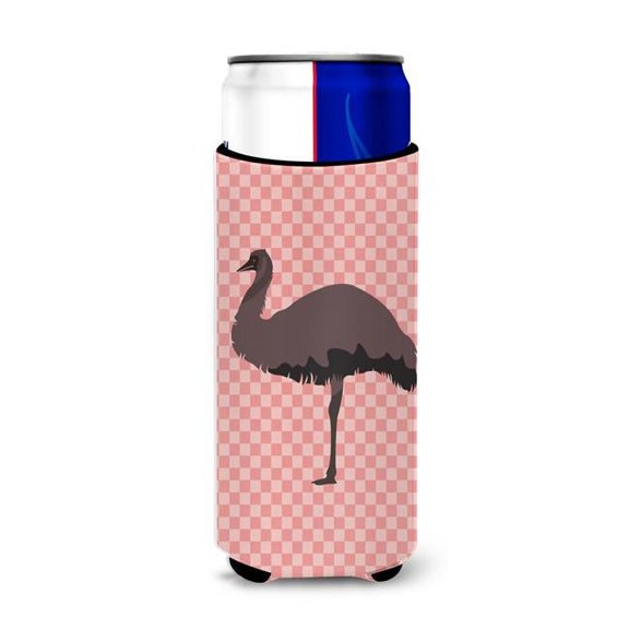 Emu Pink Check Michelob Ultra Hugger for Slim Cans