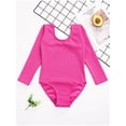 thumbnail image 3 of LiiYii Kids Girls Ballet Dance Leotard Long Sleeve Fleece-Lined Bodysuit Costume Gymnastic Yoga Hot Pink 180, 3 of 7