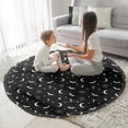 thumbnail image 3 of Black White Halloween Bat Moon Spider Pattern Round Blanket,Comfortable Soft Flannel Throw Blanket,All Season,Warm Lightweight Blankets for Sofa Bed Couch Living Room Chair 47"x47", 3 of 5