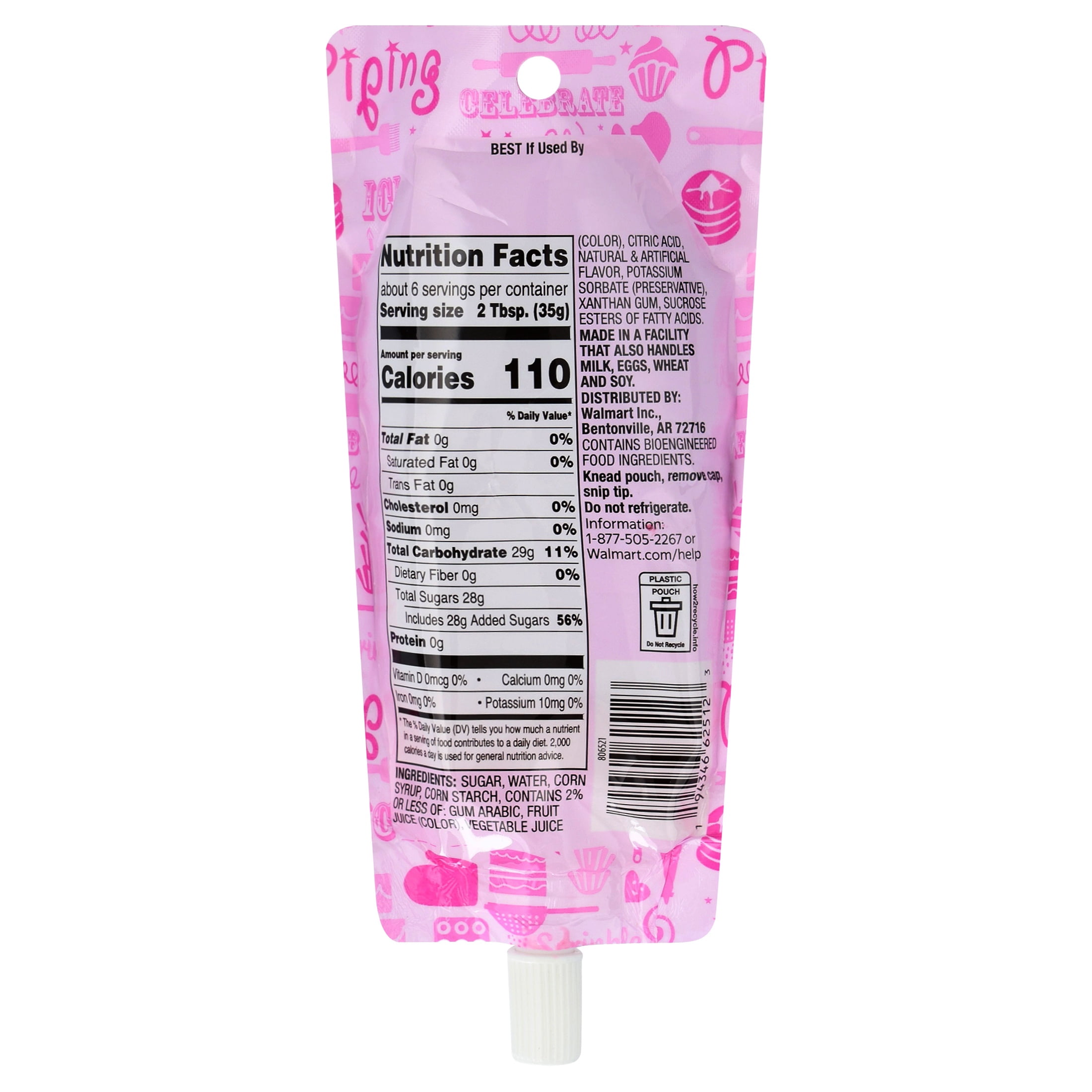Great Value Cookie Icing, Pink, 7 oz