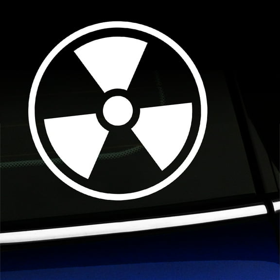 Nuclear Symbol - Vinyl Decal - Choose Color - [WHITE]
