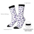 thumbnail image 6 of Honeii Lavender Flowers Print Adult Socks,Crew Socks,Casual Calf Socks,Daily Wear Socks for Men & Women, Perfect for Sports, Casual and Everyday Use, 6 of 6