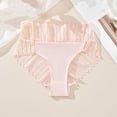 thumbnail image 2 of Womens High Waisted Lace Panties - Cotton Tummy Control Briefs, Seamless Hipster Underwear, Beige,Size S, 2 of 3