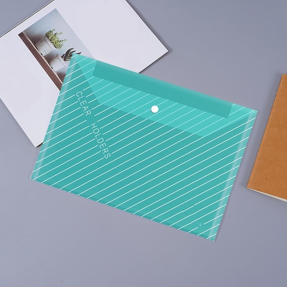 Bolsa transparente para documentos tamaño A4, reforzada, con cierre de hebilla impermeable | Funda de plástico para archivar documentos | Ranura para etiqueta