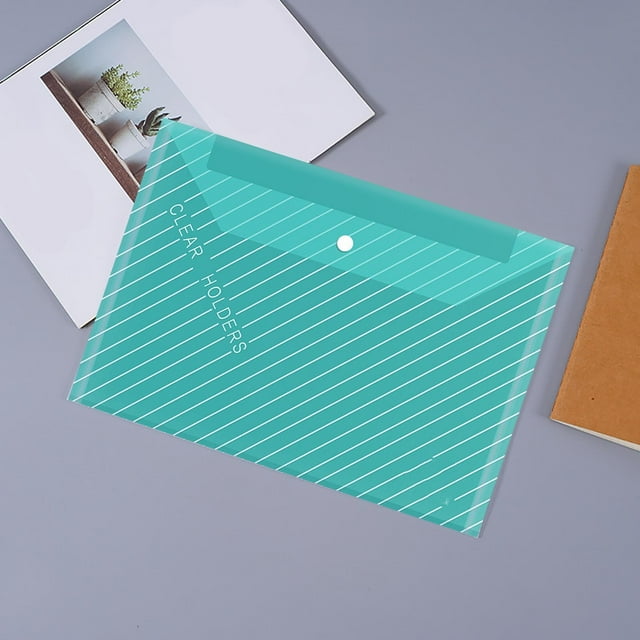 Thickened A4 Transparent File Bag with Secure Fasteners - Waterproof & Bend-Resistant Plastic Document Folder for Office & Sch00l, Holds 200 Sheets, Heat-Sealed Edges, Snap Closure Archive Organizer