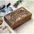 thumbnail image 2 of Great Birthday Gifts Handmade Decorative Wooden Jewelry Box Tree Of Life Carving Jewelry Organizer Keepsake Box Treasure Chest Trinket Holder Watch Box Storage Lock Box Housewarming Gifts, 2 of 5