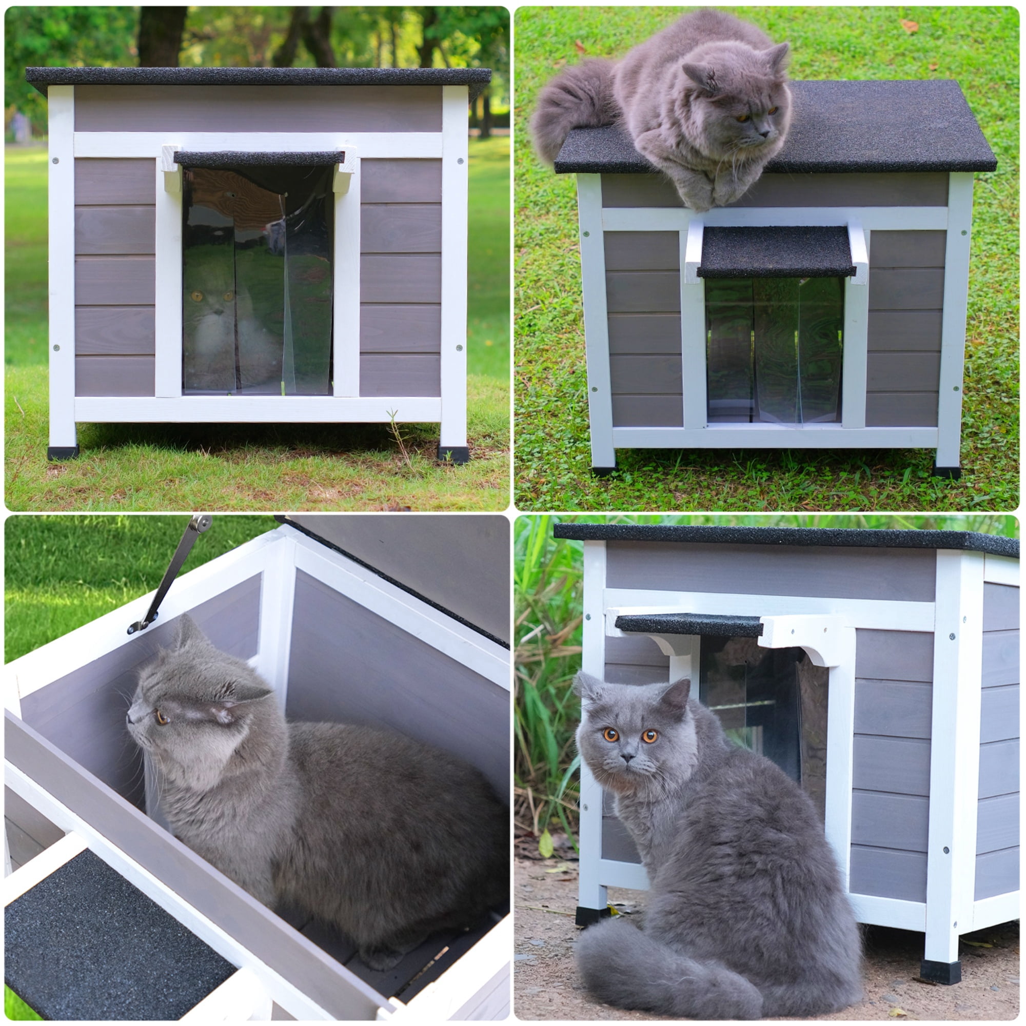 Outdoor Cat House Feral Cat Enclosure for Small Cat Dog Shelter