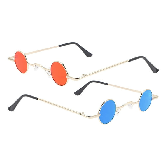 unbranded 2pcs Retro Punk Round Sunglasses for Men and Women Steampunk Metal Frame Glasses for Daily Wear Parties Cool Gothic Circle Eyewear