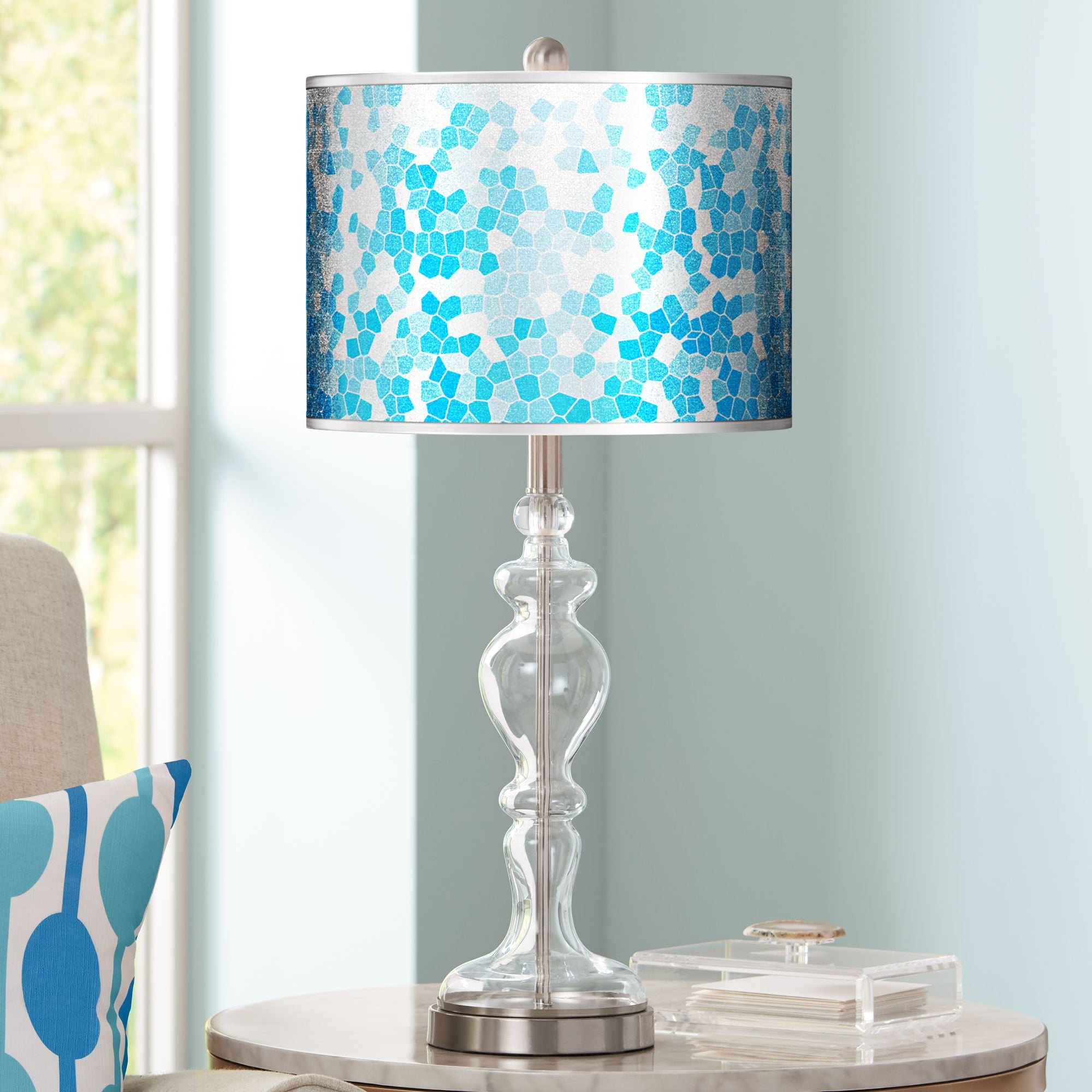 silver mosaic table lamp