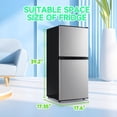 thumbnail image 3 of TACOOL 4.0 Cu.ft Small Refrigerator Mini Fridge for Bedroom Drink Holder Large Capacity Suit for Home, Apartment, Office Silver, 3 of 7