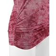 thumbnail image 3 of Made by Johnny Women's V-Neck Short Sleeve Tie Dye Shirring Dolman Top XL WINE, 3 of 6