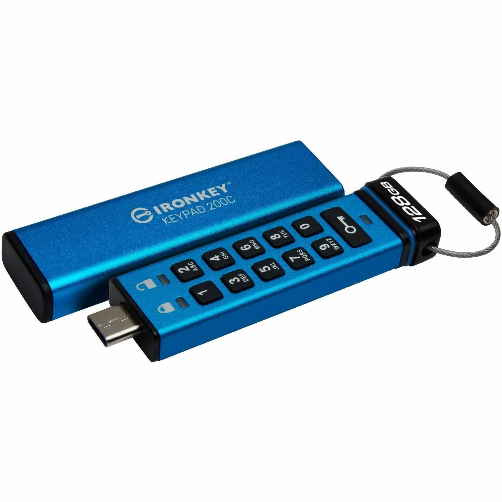 Kingston IronKey Keypad 200C - USB flash drive - encrypted - 128 GB - USB-C 3.2 Gen 1