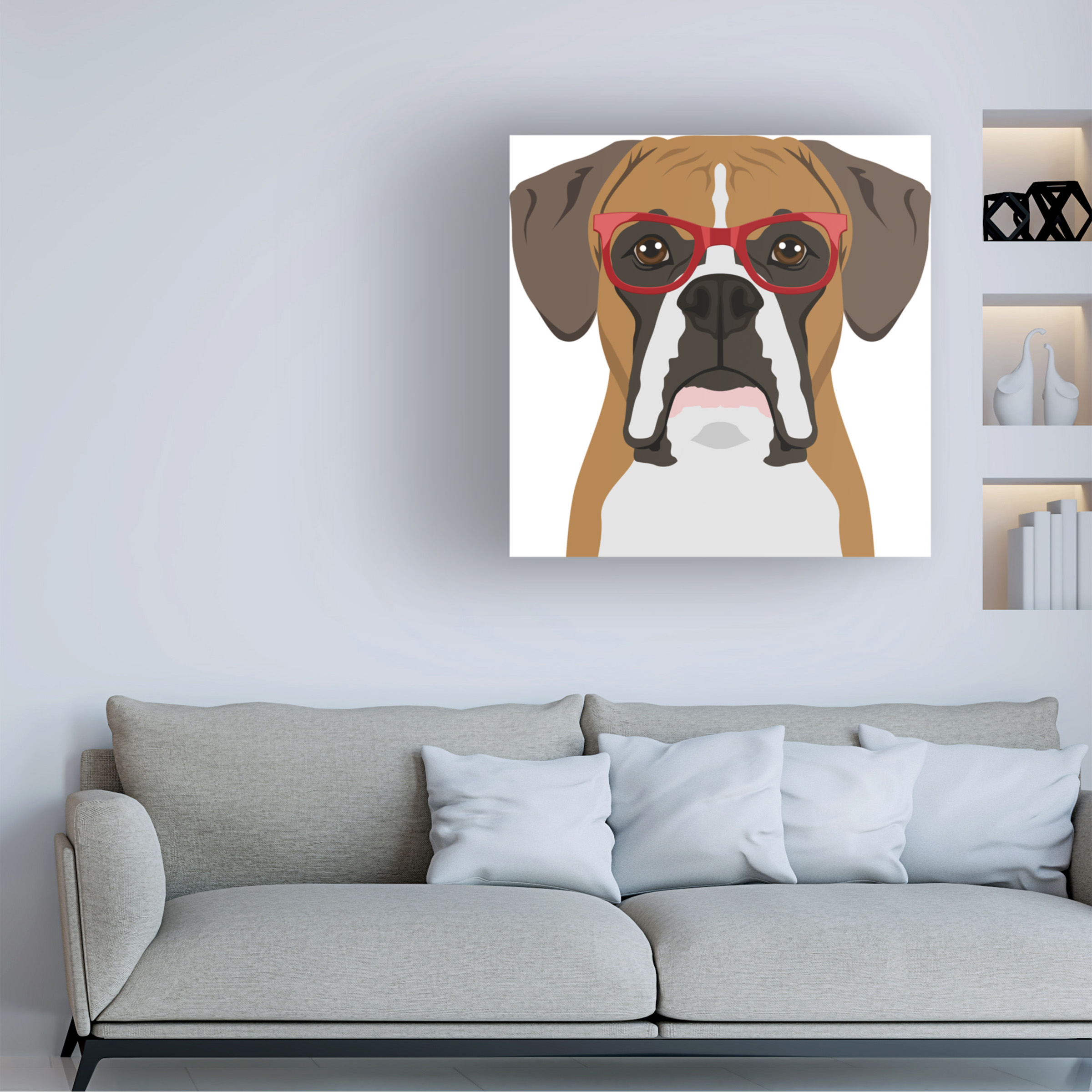 Furbaby Affiliates 'Boxer Wearing Hipster Glasses' Canvas Art