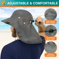 thumbnail image 6 of SUN CUBE Wide Brim Sun Hat with Neck Flap, Fishing Hiking for Men Women Safari, Neck Cover for Outdoor Sun Protection UPF50+ | Gray, 6 of 8